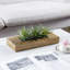 Herbes artificielles d'intérieur en boîte en bois