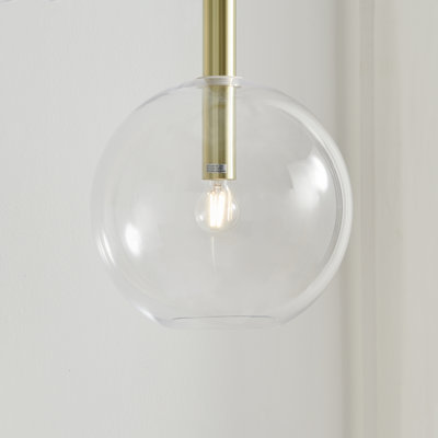 Verdie Brushed Brass & Glass Pendant Light - Sleek Modern Design Ceiling Light