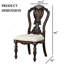Chaise d'appoint de style traditionnel 2 pièces Corbels ornés finition brun foncé