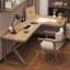 Bureau en bois massif en L Burlywood-1352923562-1352923560