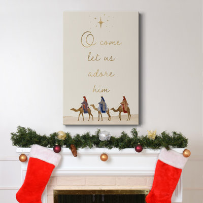 «Away In A Manger», collection B, toile tendue de qualité supérieure - prête à être accrochée