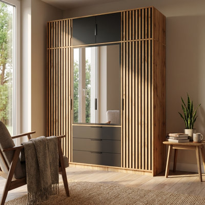 Armoire à 4 portes avec extension supérieure Bali Lux