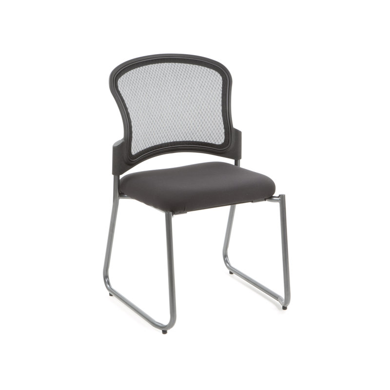 Pro-ligne II série visiteurs sans bras bureau chaise empilable, Base de traîneau, FreeFlex - Charbon