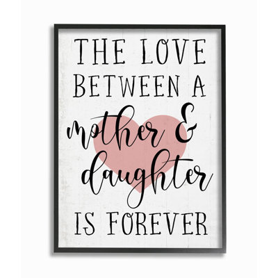 «Love Entre Mother and Daughter Motivational Quote Hearts» par Becky Thorns - impression