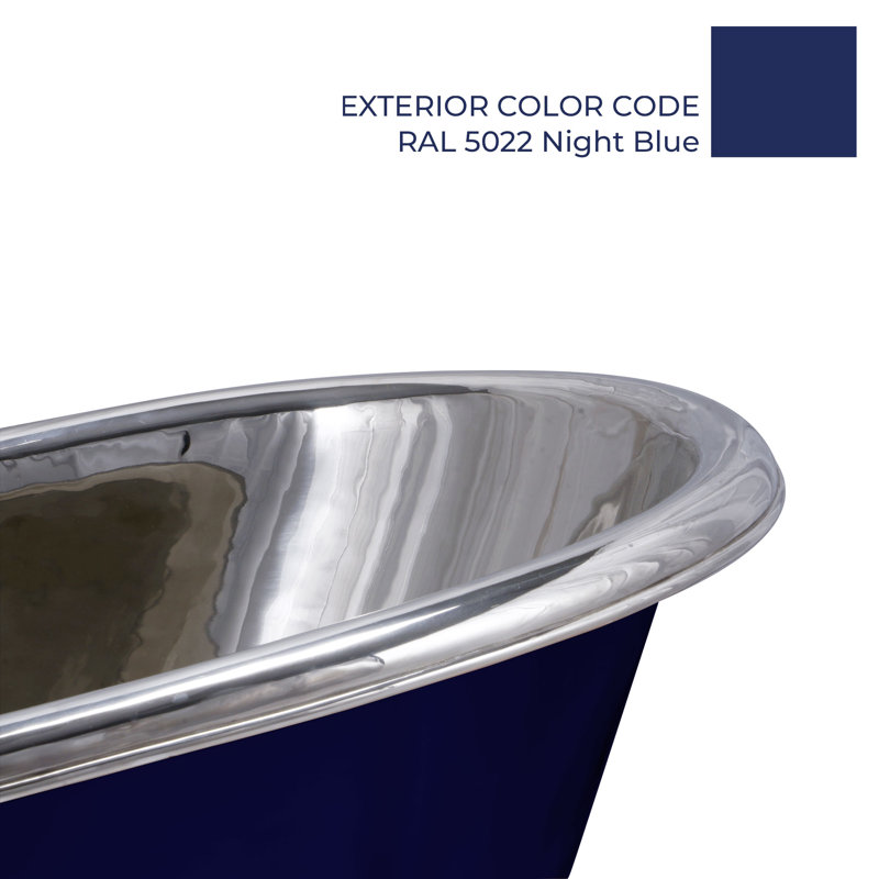 1680mm x 725mm Freestanding Soaking Copper Bathtub