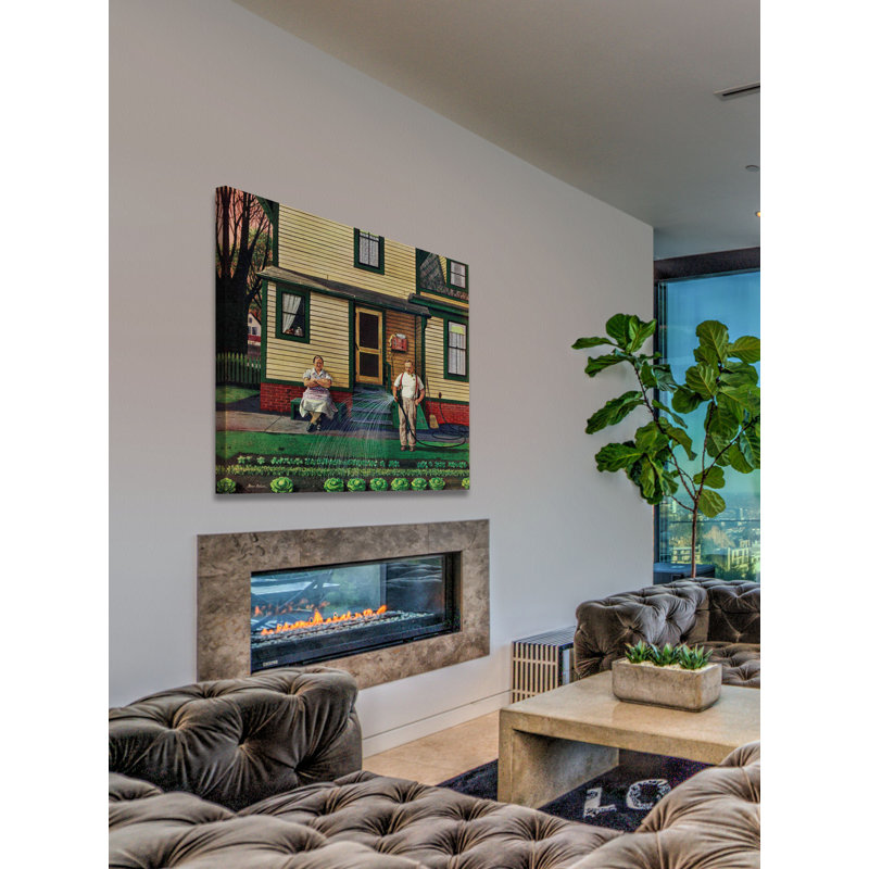 Tending The Garden by Stevan Dohanos - Wrapped Canvas Painting, 45cm H x 45cm W