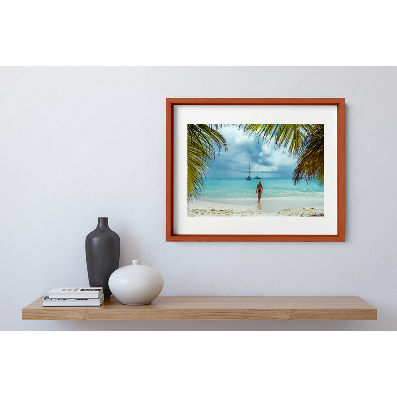 Somewhere Beyond The Sea Print by Joseph Regan, Cherry, 14" H x 16" W x 0.75" D