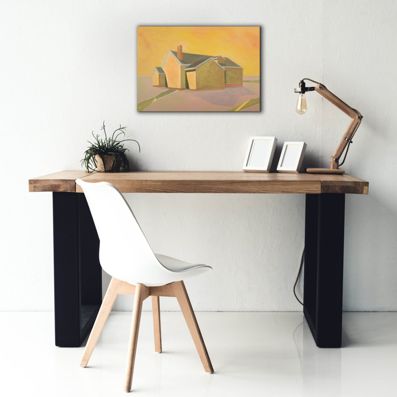  «Yellow House» par Bebe Keith, art mural sur toile, 26 po x 18 po, H 18 po x l 26 po
