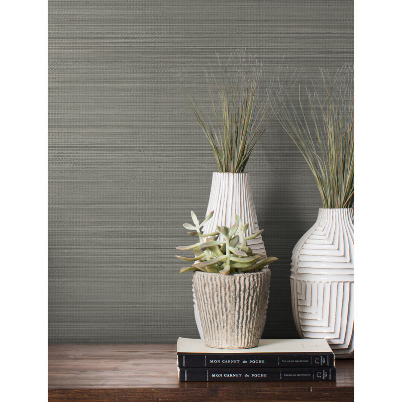 Papier peint indigo tissé, Gris foncé