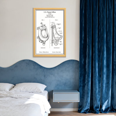 Dessin technique d'un brevet d'urinoir pour le bain et la lessive