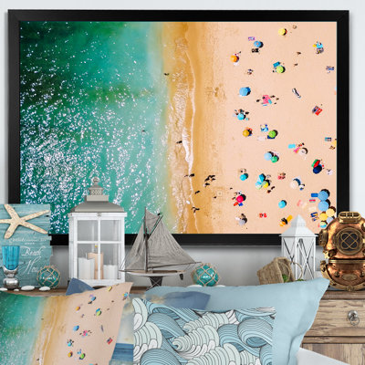 " Aerial View Blue Ocean Waves "