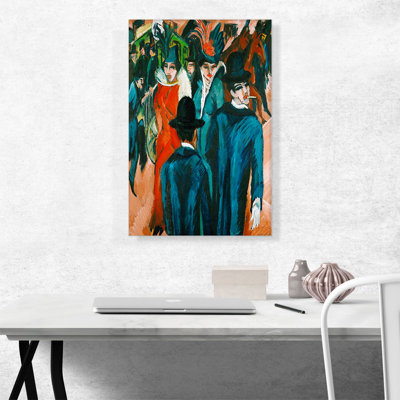 «Berlin Street Scene 1913» par Ernst Ludwig Kirchner, reproduction d'art sur toile tendue
