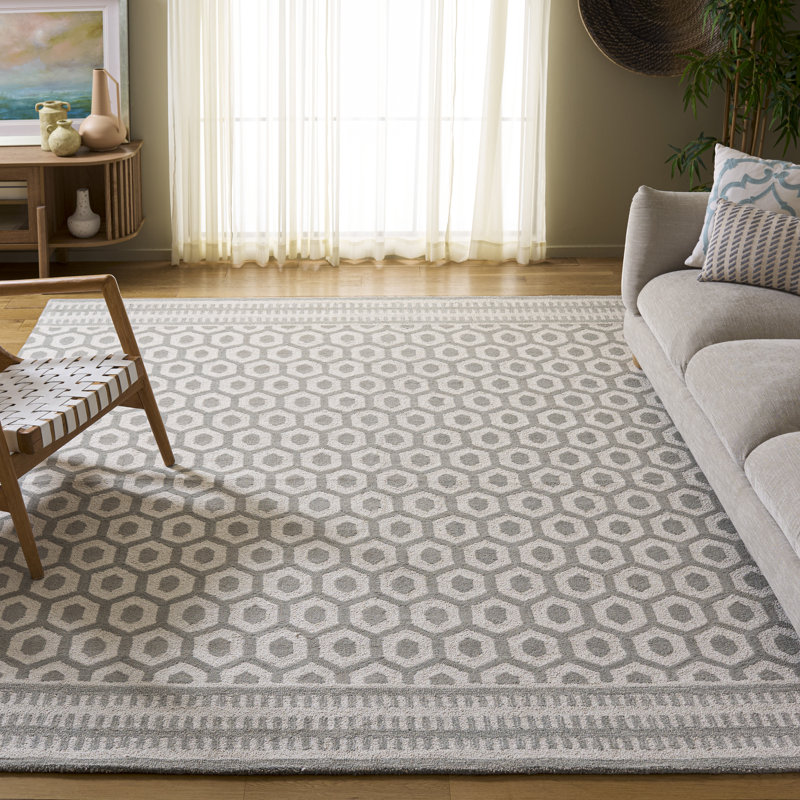 Cela Hand Tufted Performance Geometric Rug, Rectangle 8' x 10'