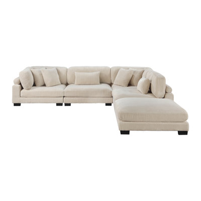 Larry 5-piece Modular Sectional Sofa With Ottoman