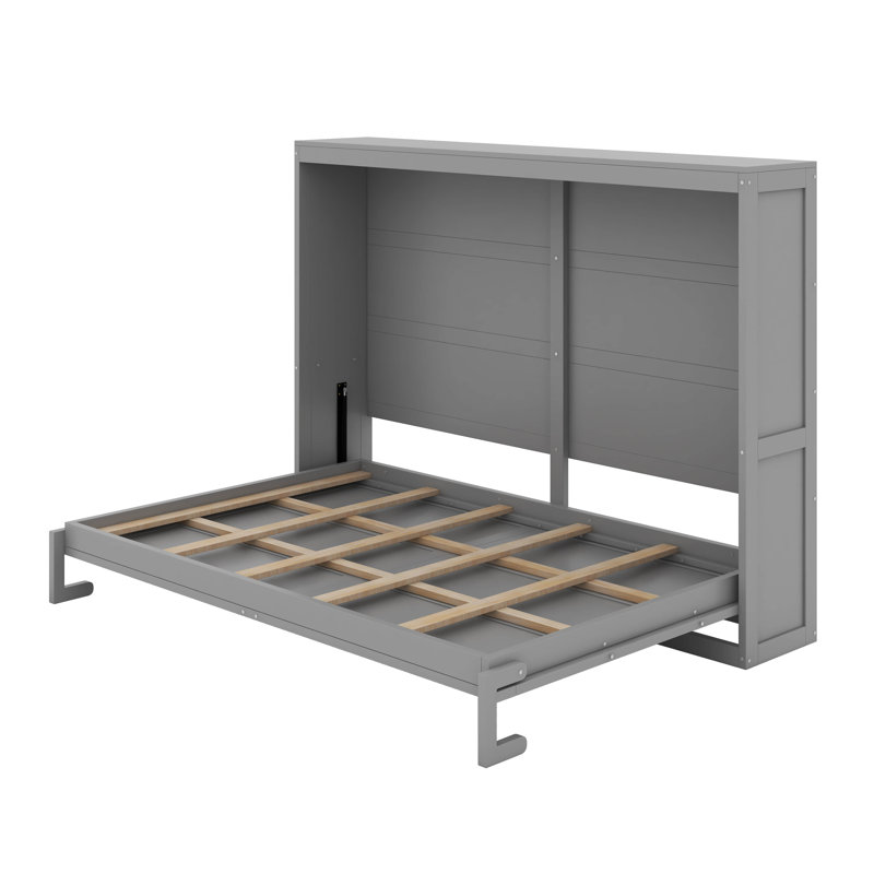 Grand lit escamotable avec DEL, Gris