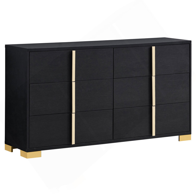 Commode 6 tiroirs Medici, Noir