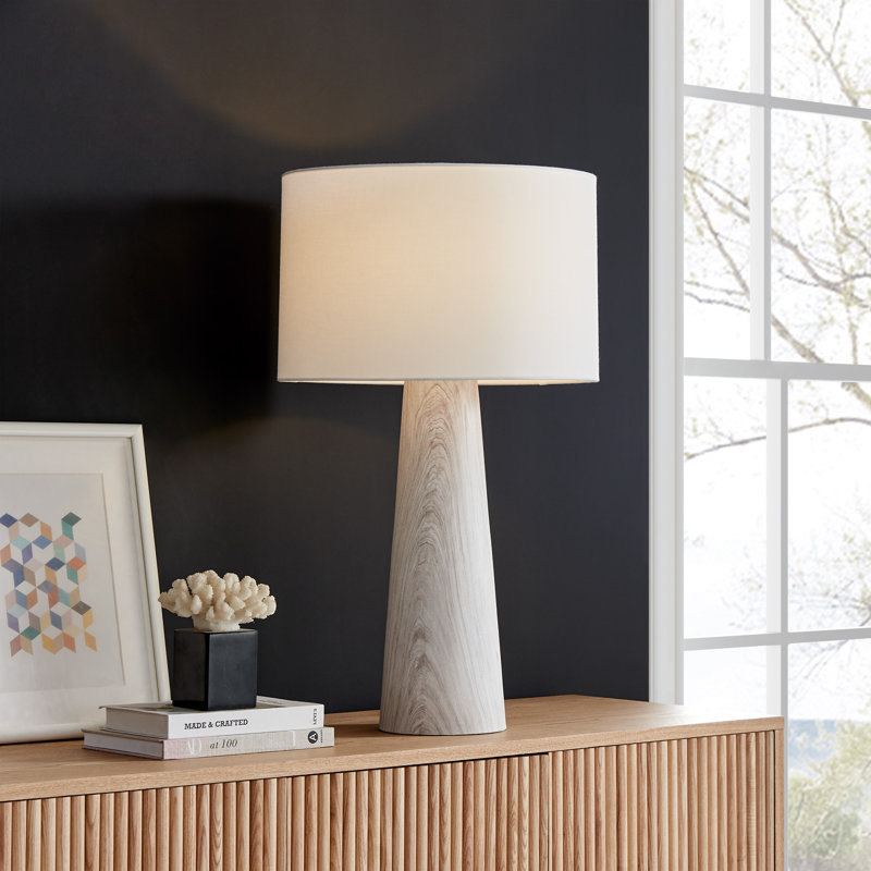 Lampe de table en résine Iarlaith, gris, H 30,25 po x l 17 po x P 17 po