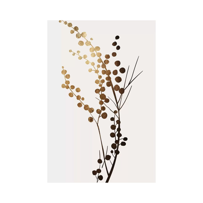 Golden Brench by Kubistika - Wrapped Canvas Print, 30.48 cm H x 45.72 cm W