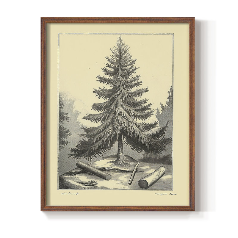Reproduction d'art encadrée de Noël, H 21 po x l 17 po, Noyer