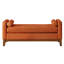Grand canapé rembourré orange confortable en tissu bouclé avec coussins et double accoudoirs, idéal pour se détendre dans le salon ou l'entrée. Dimensions : 130 cm (L) x 47 cm (l) x 57 cm (H). Installation simple et installation facile.-436509768-436509779