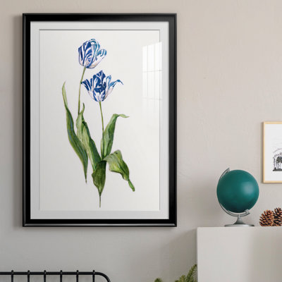 Peinture botanique bleue vive II