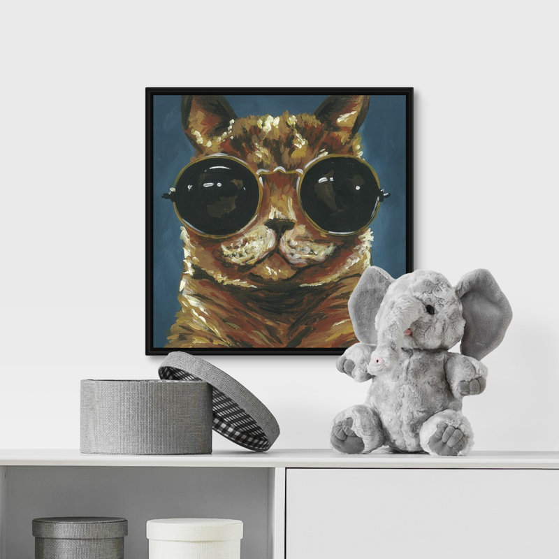 Aileen Dapper Animal I Art, H 16 po x l 16 po x P 1,75 po, Cadre flottant noir