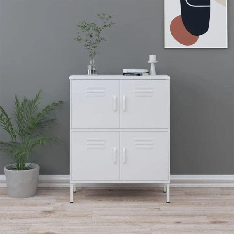 Armoire de rangement en acier blanc