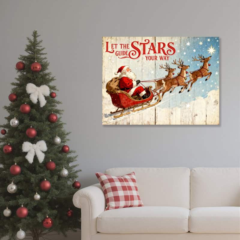 «Santa Renne Stars», art mural, H 16 po x l 24 po