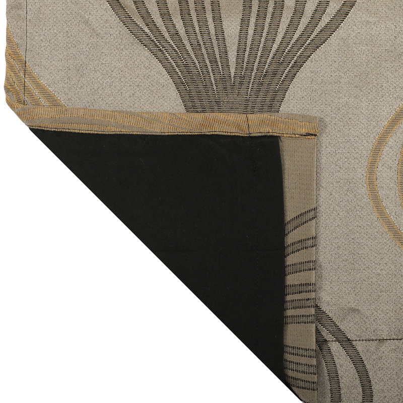 Kath Semi Sheer Curtain Pair, Black/Gold