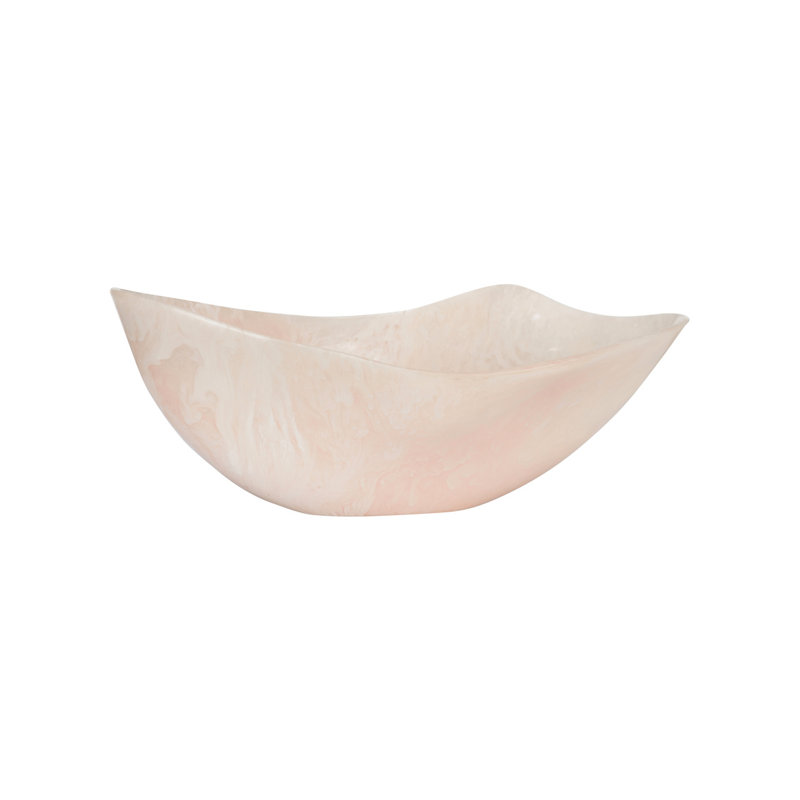 Bucolic Oval Bowl - Black Medium, 8.75" H x 21" W x 8.75" D, Pink