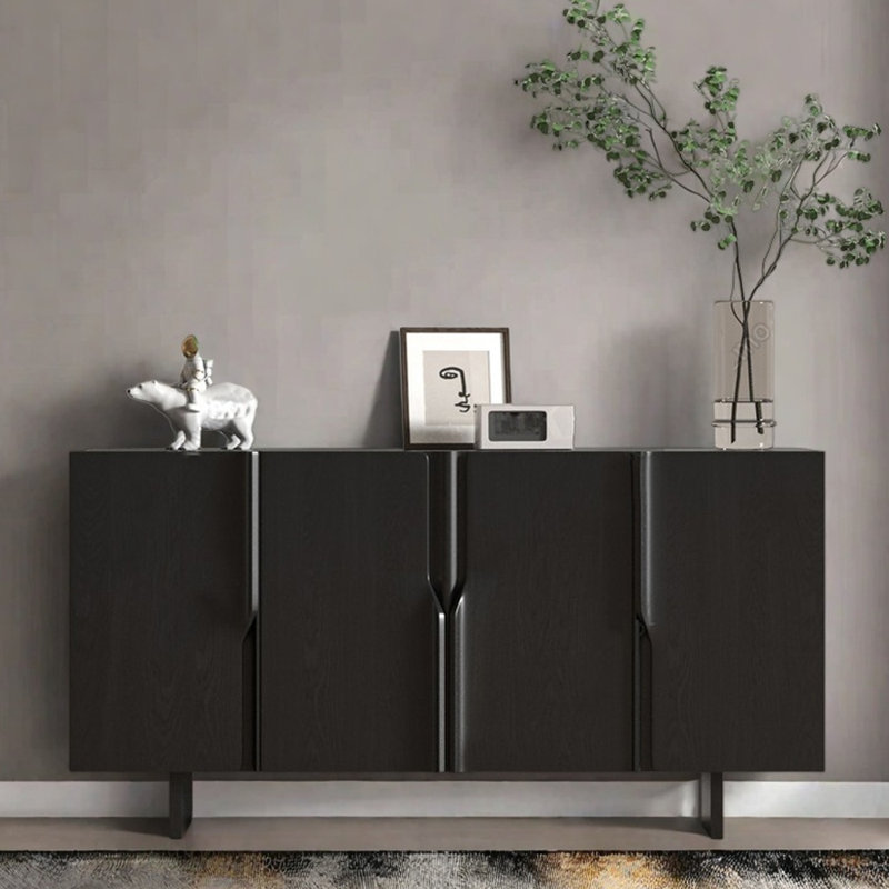Console Mid-Century moderne en bois massif, H 33,5 po x l 70,9 po x P 15,7 po