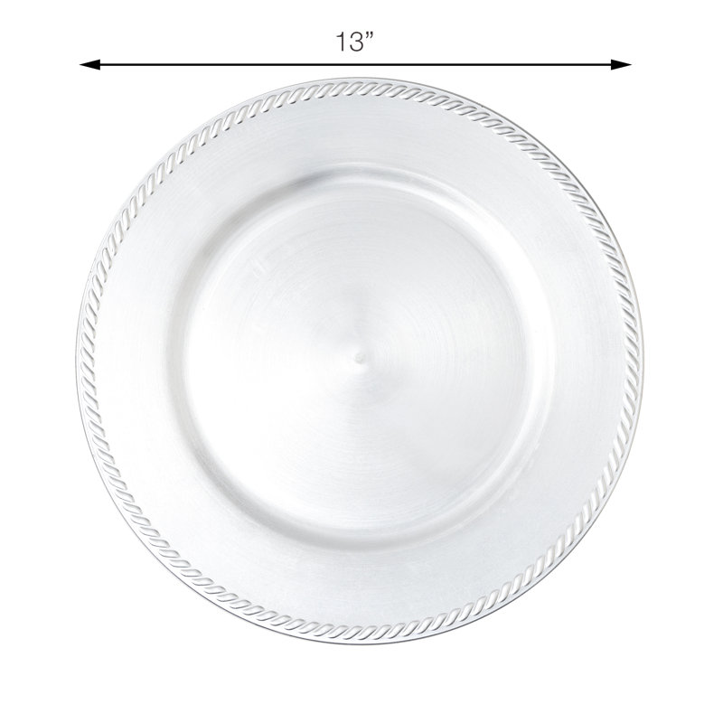 Plat de présentation en plastique 13 po-argent, Argent