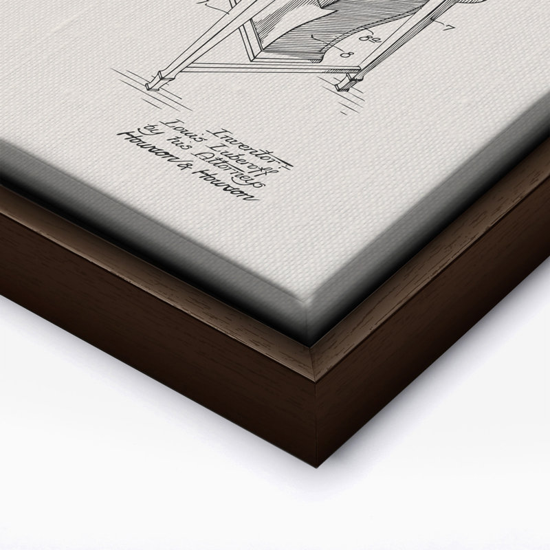 Piano, plan n ° 1, Canvas, 08"H x 10"W, Brown Framed