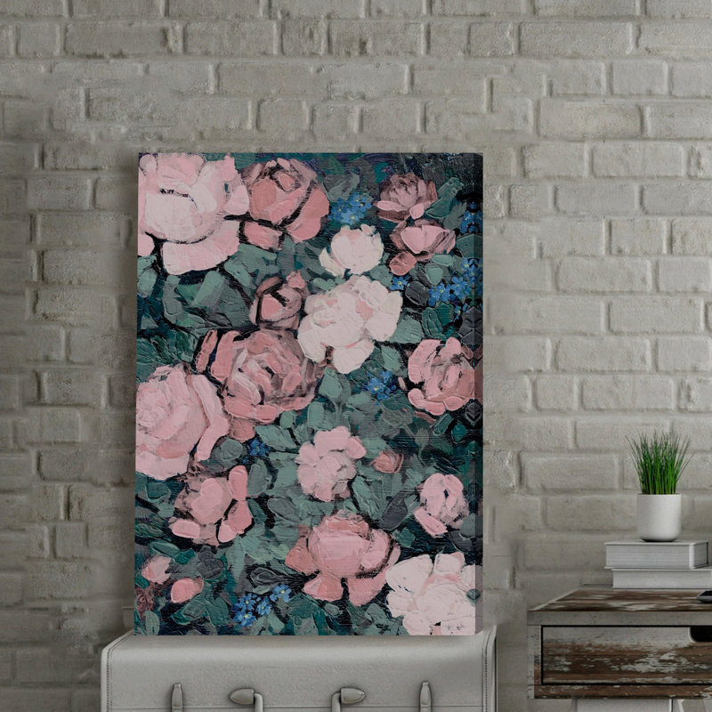 «Bushy Pink Peinture», reproduction sur toile tendue par Schneider, H 60 po x l 40 po