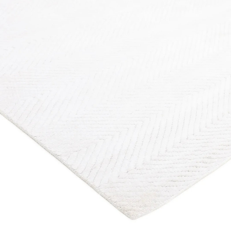 Chevelle Chevron Area Rug in Alabaster, Rectangle 5' x 8'