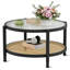 Table basse en rotin avec plateau en verre Bay Isle Home-1458726306-1457620357