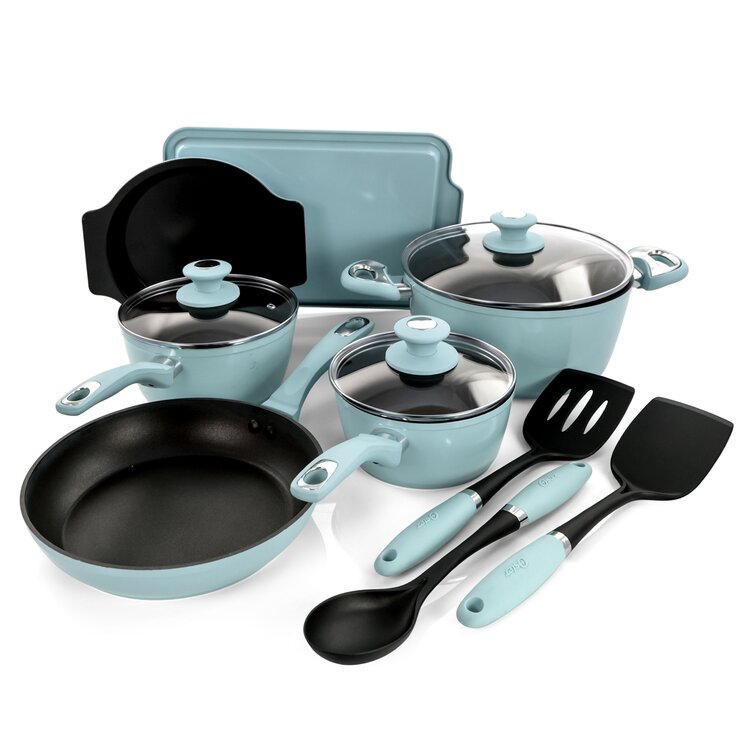 13 Piece Nonstick Cookware Set by Cuisinart, GreenChef Ceramica XT, Blue