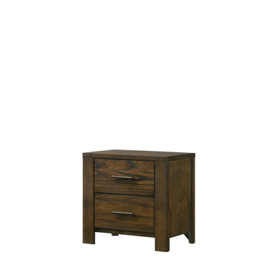 Marcel Wooden Nightstand with Drawers & Metal Handles