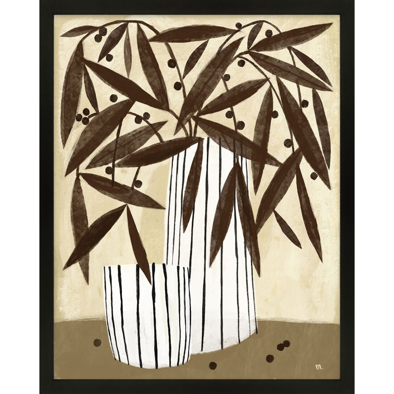 Dry Flowers Painting by StudioM, Black Framed, 38" H x 30" W x 1.25" D