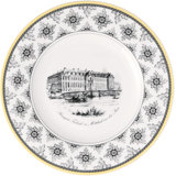 Villeroy & Boch Audun Maison Dinner Plate, Premium Porcelain, Made in Germany, 10.5 x .75 in, Dishwasher and Microwave Safe, White/Gray/Yellow