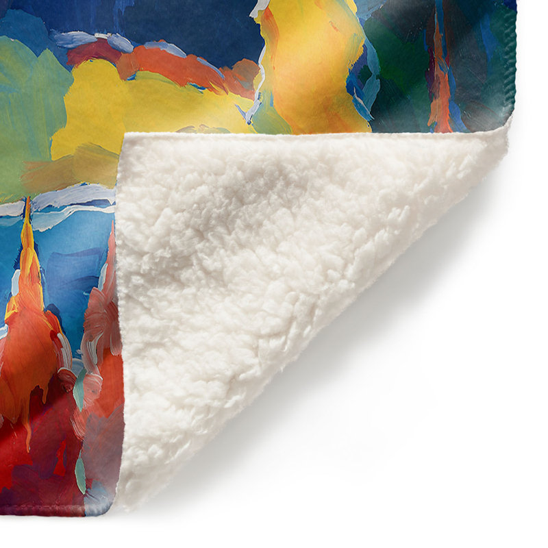 Couverture sherpae douce mountain view, l 51 po x L 60 po