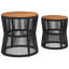 Tables d'appoint de patio 2 pièces avec plateau en bois Bay Isle Home ™-779169914