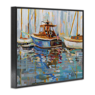 Old Fashioned Boat Harbour Framed Giclee Art by Jeanette Vertentes