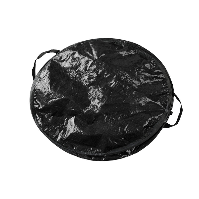 44-Gallon Black Collapsible Plastic Outdoor Trash Can with Lid