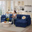 Canapé Cloud 3 places en velours côtelé de 110 pouces, canapé moderne rembourré à compression avec accoudoirs carrés et pouf amovible.-894996061