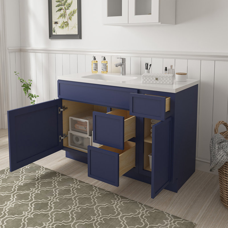 Base de meuble-lavabo simple 48 po seulement, Bleu