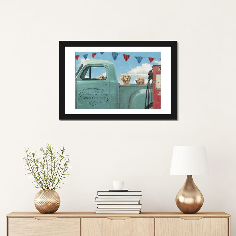 «Let Go For a Ride II», impression sur toile tendue, H 16 po x l 24 po x P 1 po, Papier d'art encadré noir, Blanc