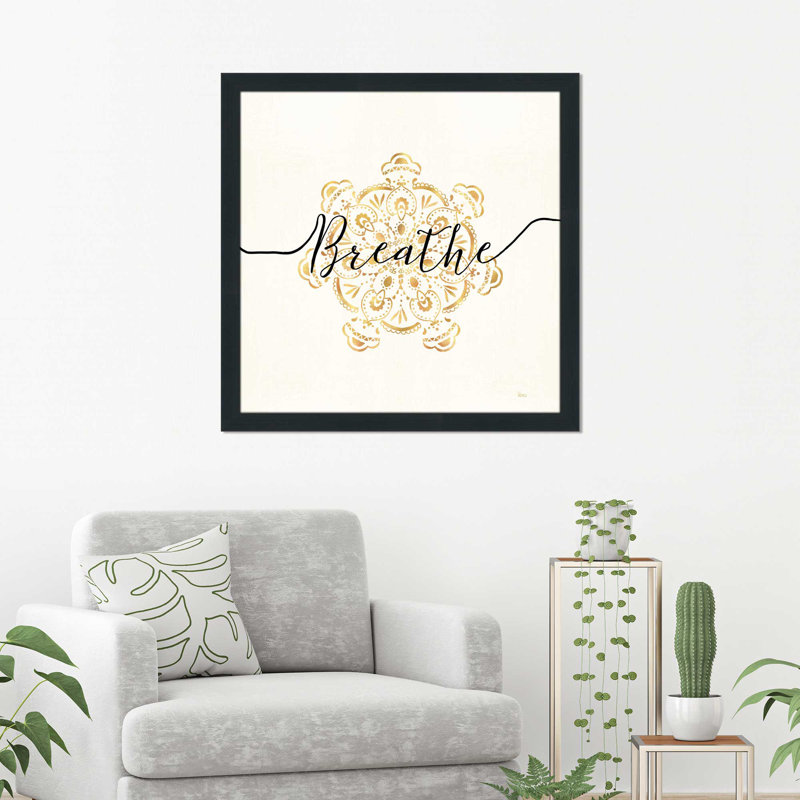 « namaste ii », art textuel sur toile tendue encadrée, H 37,5 po x l 37,5 po x P 1 po, Cadre espresso