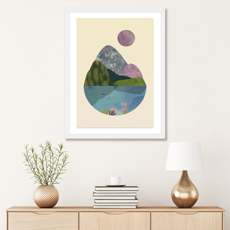 " Summer " by Flatowl, 32" H x 24" W x 1" D, White Framed Fine Art Paper