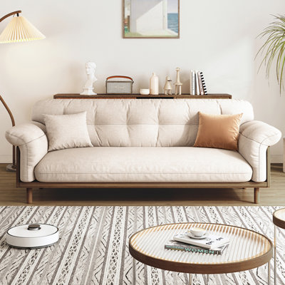 Canapé moderne simple en bois massif blanc cassé